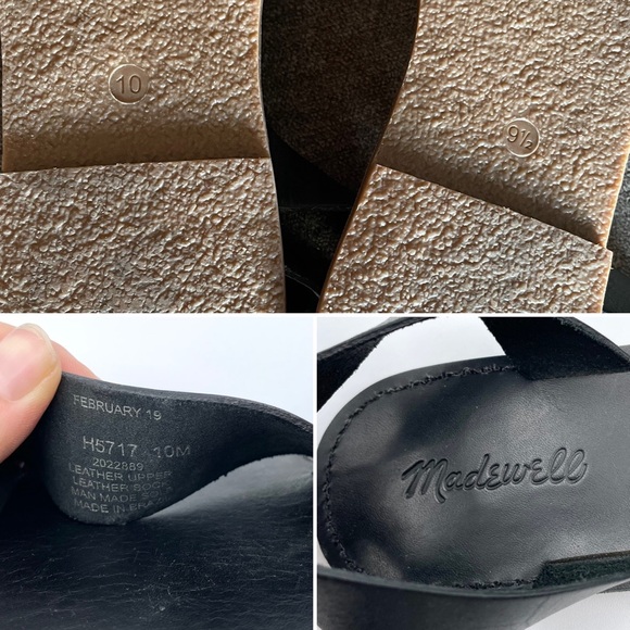 Madewell The Boardwalk Ankle Strap Sandals Black Leather Left 9.5 / Right 10 - Picture 16 of 17